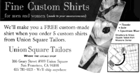 Andrea Custom Tailoring Free Shirt Offer